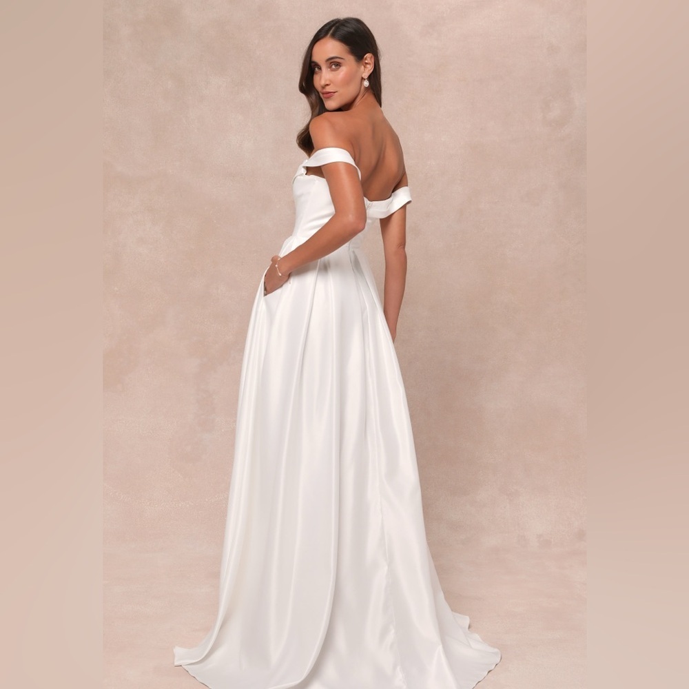 Lulus Extraordinary Vow White Off-the-Shoulder Maxi
Dress with Pockets - Picture 2 of 5